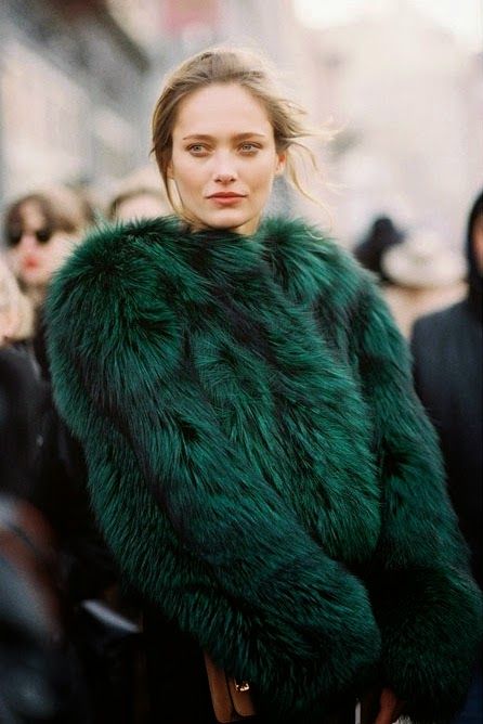 manteau fausse fourrure vert femme